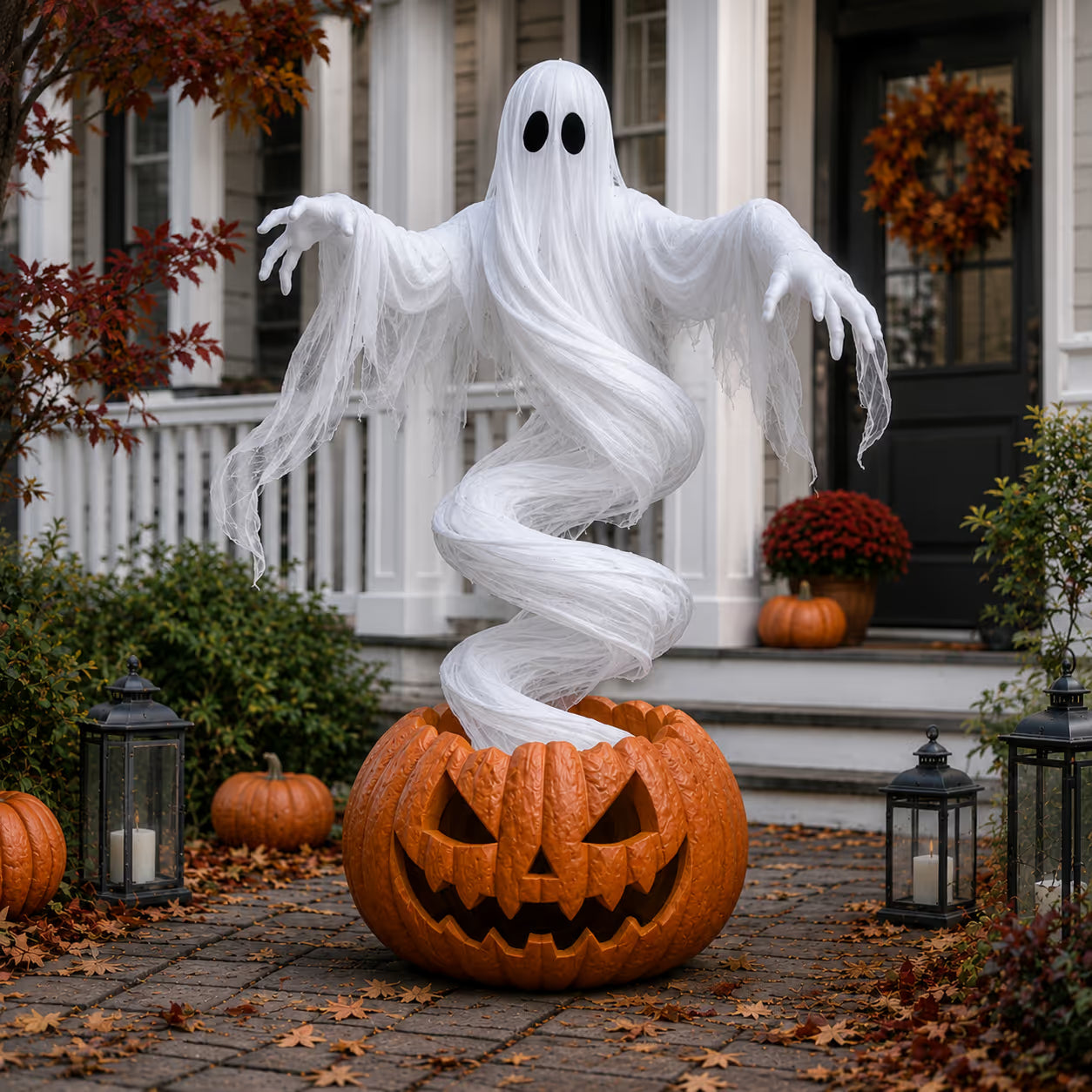 👻Swirling Ghost Pumpkin Yard Lamp🎃Free shipping