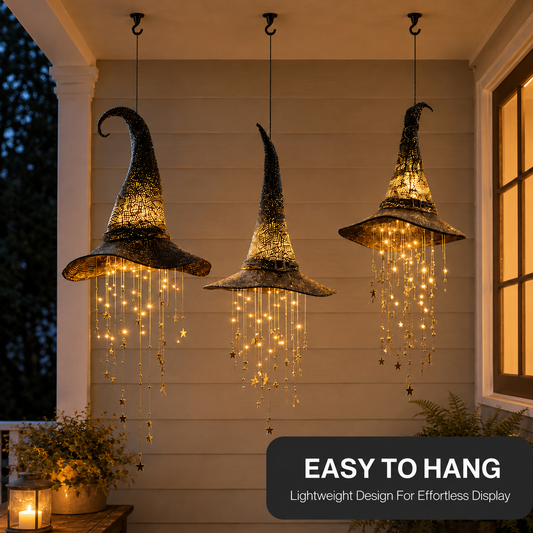 Lighted Witch Hat Hanging Chime 1
