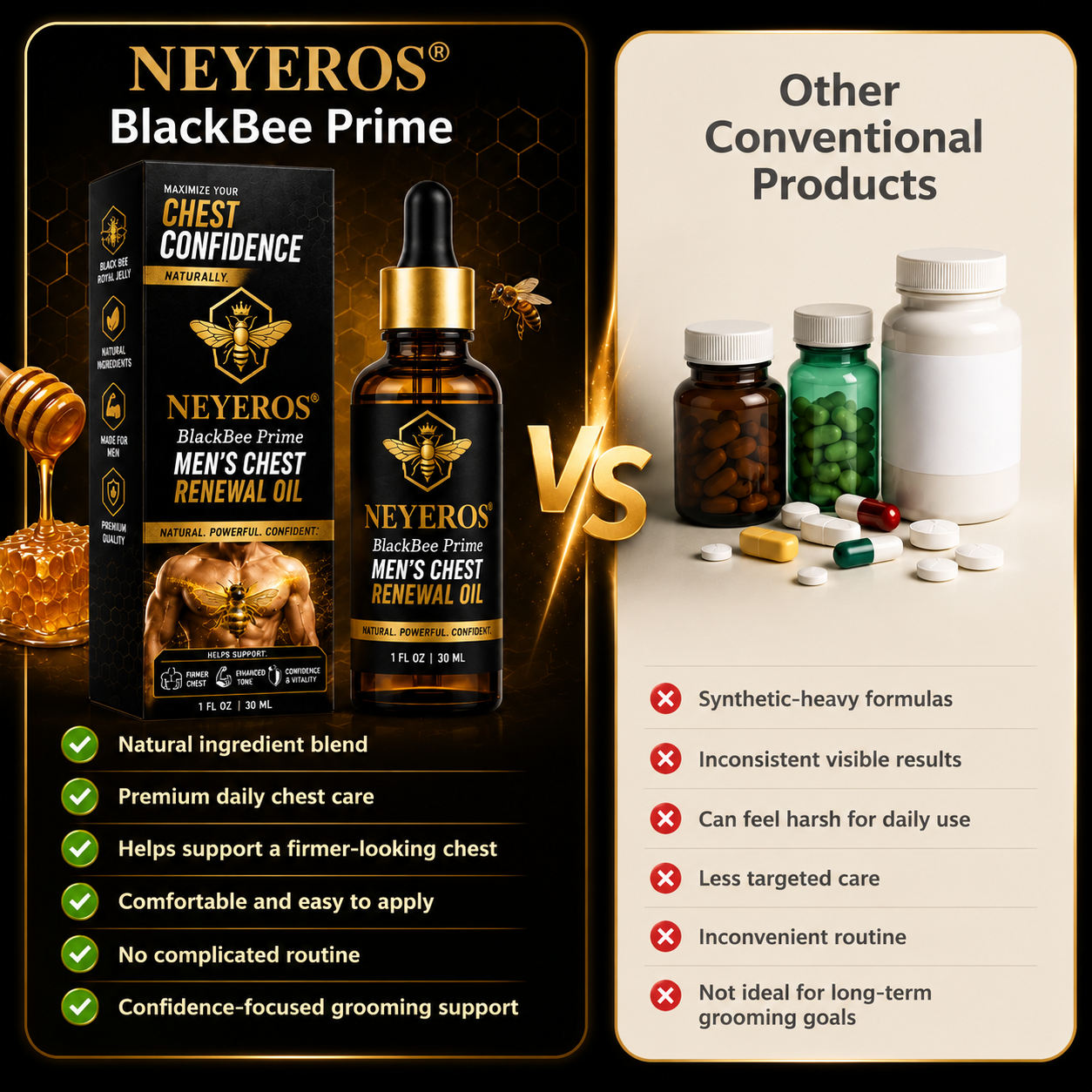 NEYEROS® BlackBee Prime Men's Chest Renewal Oil🔥🔥