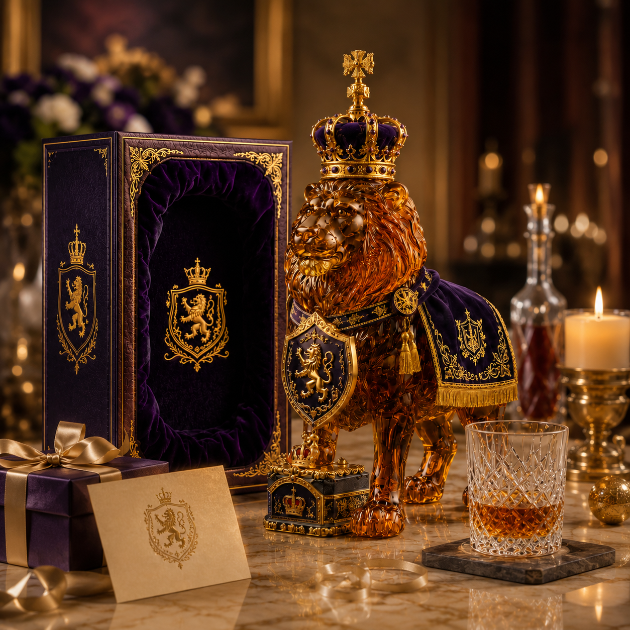 👑Crown 87th Anniversary Royal Lion Whiskey Bottle（Free Shipping）