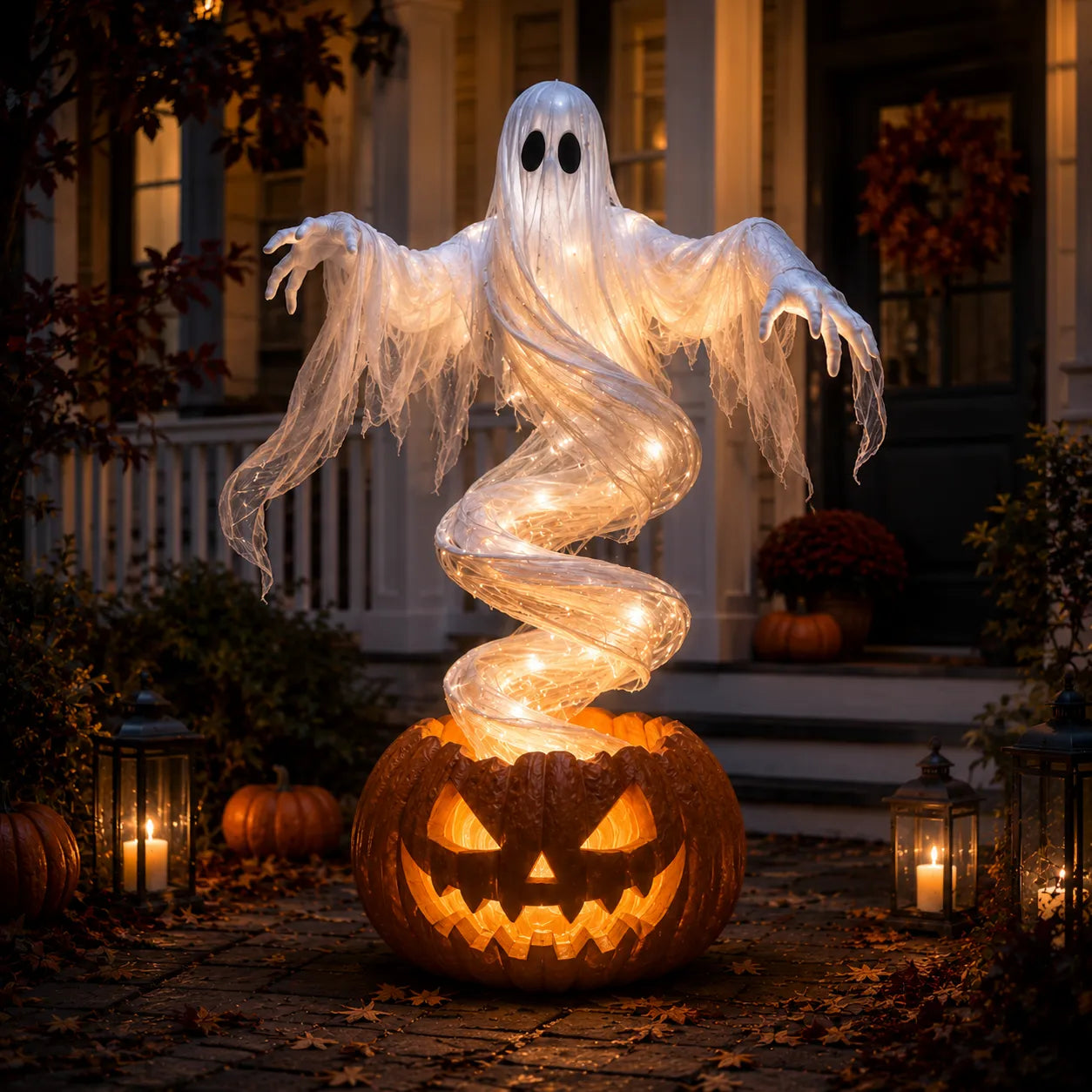 👻Swirling Ghost Pumpkin Yard Lamp🎃Free shipping