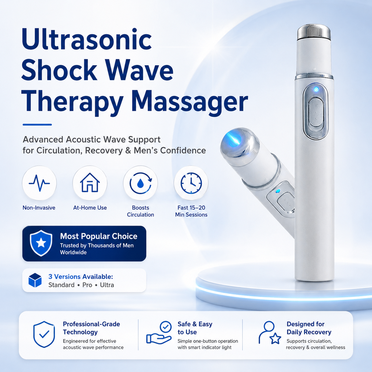 💖 Ultrasonic Shock Wave Therapy Massager——Restore Circulation. Relieve Deep Pain. Rebuild Male Confidence.⚡