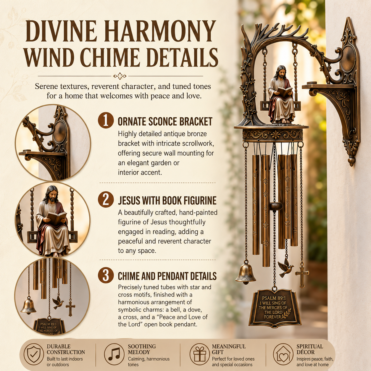Jesus Reading Wall-Mounted Wind Chime🙏